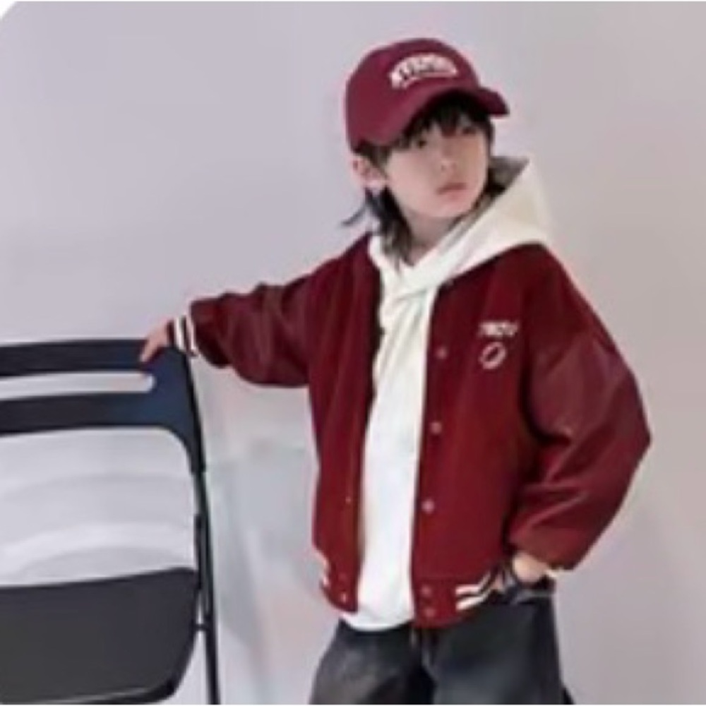 Youth Burgundy Varsity Jacket